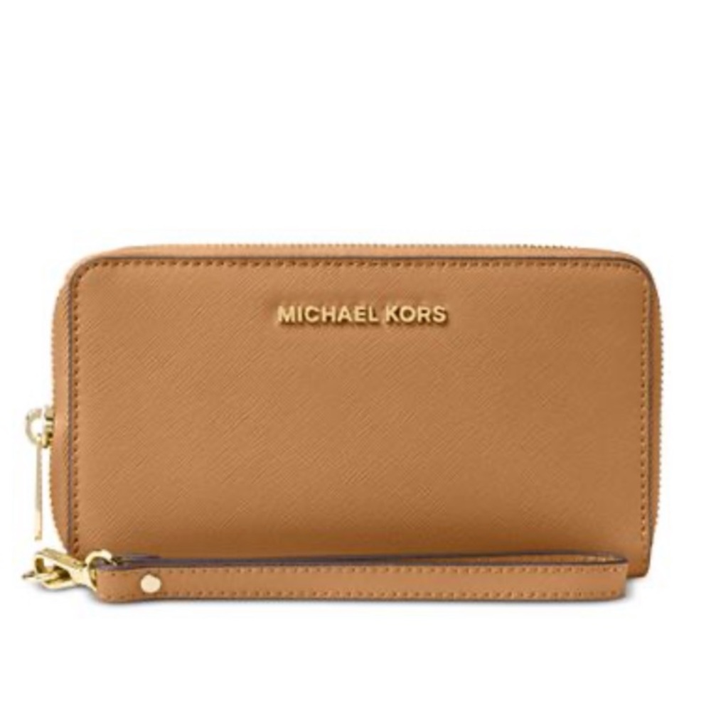 cross stitch leather Jet Set travel zip wallet